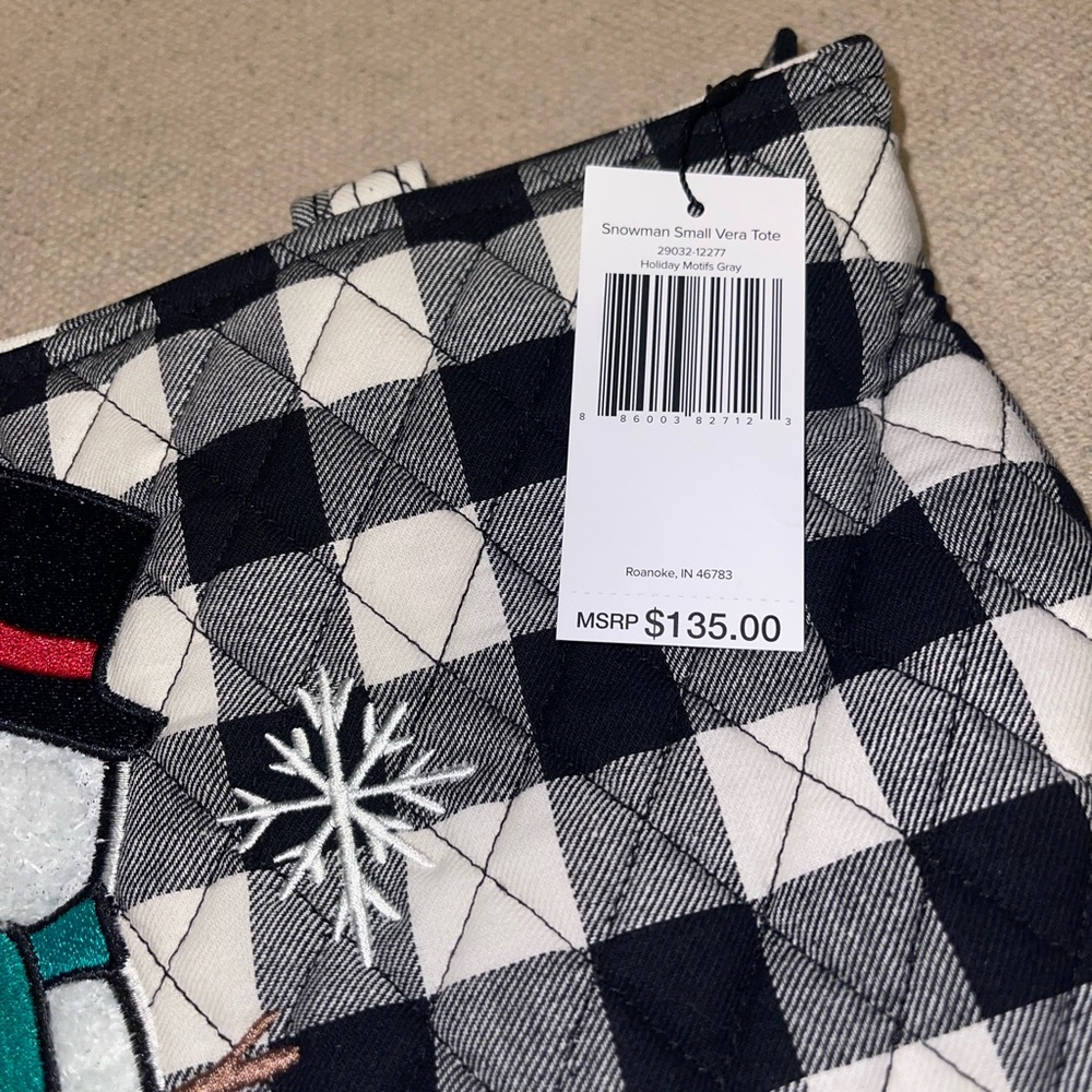 Vera Bradley Small Vera Tote - Snowman tote - NWT - Picture 4 of 4